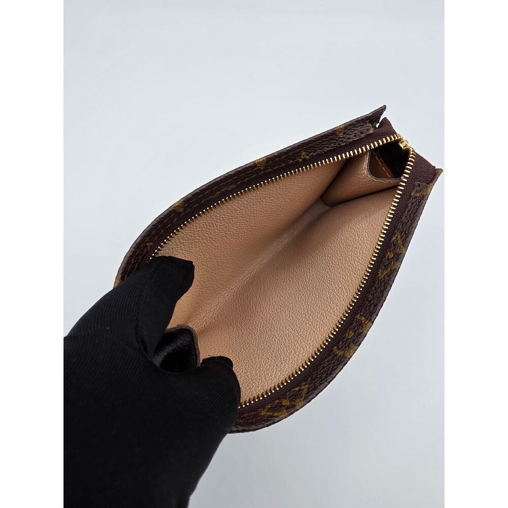 Louis Vuitton Monogram Mini Pochette Key Pouch Zip Coin Card Holder Brown Canvas - Picture 14 of 14